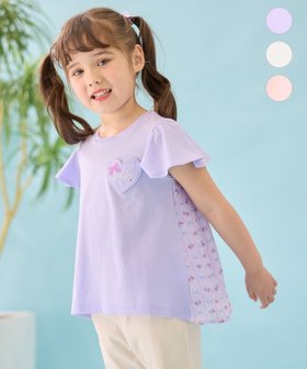 【エニー/ANY / KIDS】のひらひら バックシャンTシャツ 大人の最旬トレンドファッション＆コーディネート founy(ファウニー) ファッション Fashion キッズファッション Fashion for Kids ギンガム Gingham, Gingham Fabric ストーン Stone, Gem-Like ポケット Pocket, Pocket Detail ラベンダー Lavender リボン Ribbon, Bow 半袖 Short Sleeve, Half Sleeve |ID:prp329100004988429