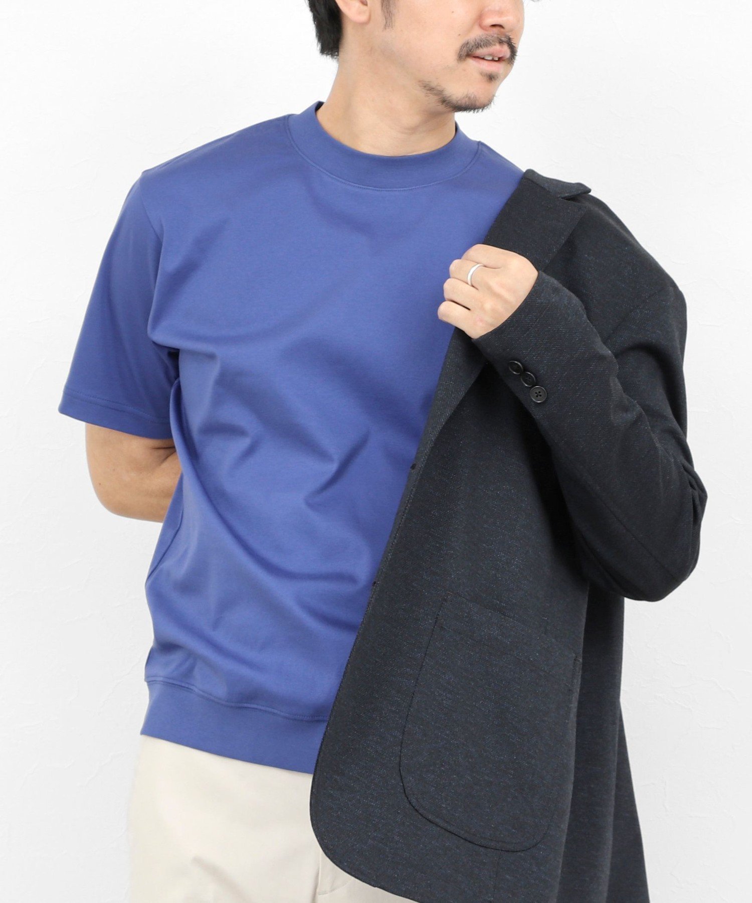 【ノーリーズ/NOLLEYS / MEN】の《ビジカジ対応》シルケットスムース クルーネックドレスTシャツ 26SS インテリア・キッズ・メンズ・レディースファッション・服の通販 founy(ファウニー) 　ファッション　Fashion　メンズファッション　Fashion for Men　インナー　Innerwear　春　Spring　カーディガン　Cardigan, Knitwear　シルケット　Silket, Silky Cotton　ジャケット　Jacket, Outerwear　バランス　Balance, Style Balance　S/S・春夏　SS, Spring/Summer, Warm Season　おすすめ　Recommended / Our Picks　夏　Summer　エレガント 上品　Elegant　ビジネス 仕事 通勤　Business / Work / Commuting　2026年　2026　2026春夏・S/S　Spring/Summer 2026 SS26　ブルー|ID: prp329100004988495 ipo3291000000037370355