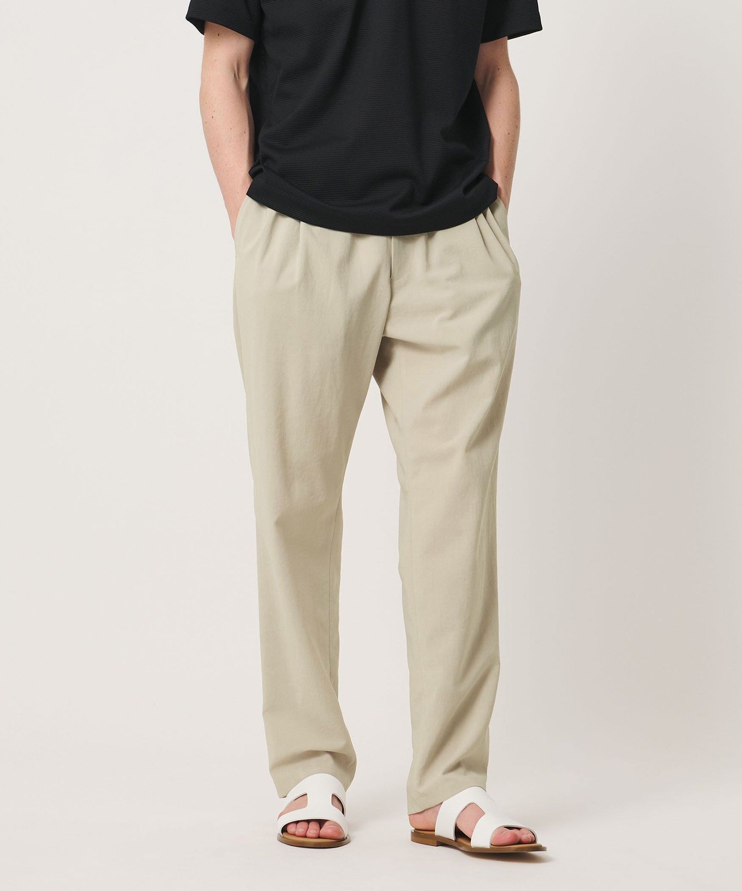 【ユナイテッドアローズ/UNITED ARROWS / MEN】のサマーポリエステル ナチュラルポプリン オールギャザー 1プリーツ イージーパンツ インテリア・キッズ・メンズ・レディースファッション・服の通販 founy(ファウニー) 　ファッション　Fashion　メンズファッション　Fashion for Men　ボトムス　Bottoms　ギャザー　Gathered, Ruffled　サマー　Summer, Summer Style　定番　Standard, Basic Item　プリーツ　Pleats, Pleated　ボトム　Bottoms, Lower Wear　半袖　Short Sleeve, Half Sleeve　リゾート　Resort, Vacation Style　リラックス　Relax, Relaxed Fit　おすすめ　Recommended / Our Picks　夏　Summer　BEIGE|ID: prp329100004988568 ipo3291000000037370812