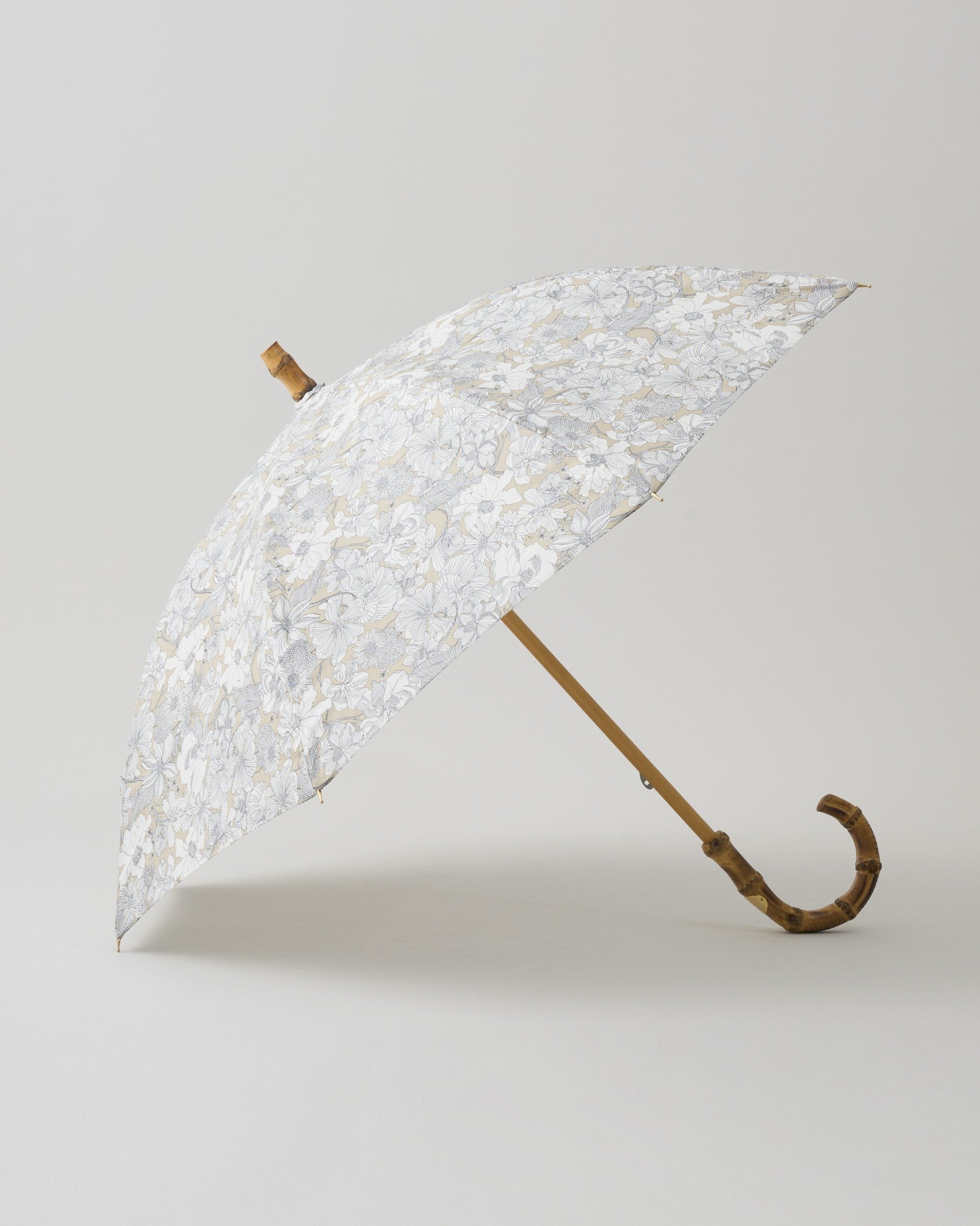【トラディショナル ウェザーウェア/TWW / Traditional Weatherwear】のUMBRELLA BAMBOO インテリア・キッズ・メンズ・レディースファッション・服の通販 founy(ファウニー) 　ファッション　Fashion　レディースファッション　Fashion for Women　バンブー　Bamboo, Bamboo Material　フラワー　Flower, Floral　プリント　Print, Printed Pattern　プレート　Plate, Dish　傘　Umbrella, Parasol　日傘　Parasol, UV Umbrella　ベージュ|ID: prp329100004988577 ipo3291000000037370848