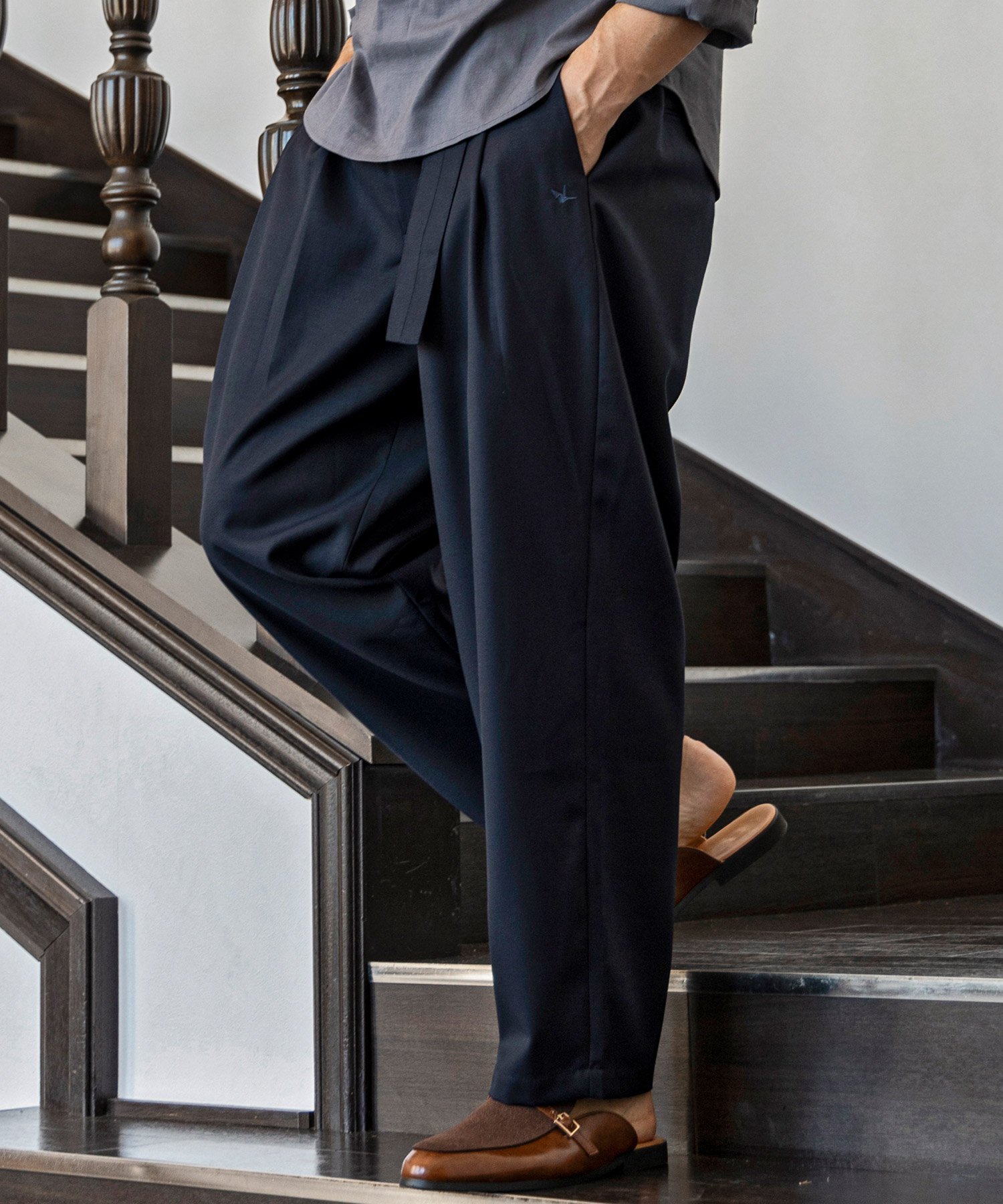 【シフォン/SHIFFON / MEN】の1PIU1UGUALE3 RELAX サマーウールブレンドツータックワイドスラックス インテリア・キッズ・メンズ・レディースファッション・服の通販 founy(ファウニー) 　ファッション　Fashion　メンズファッション　Fashion for Men　春　Spring　雑誌　Magazine, Fashion Magazine　リラックス　Relax, Relaxed Fit　ワイド　Wide, Wide Fit　S/S・春夏　SS, Spring/Summer, Warm Season　夏　Summer　navy|ID: prp329100004988593 ipo3291000000037370908