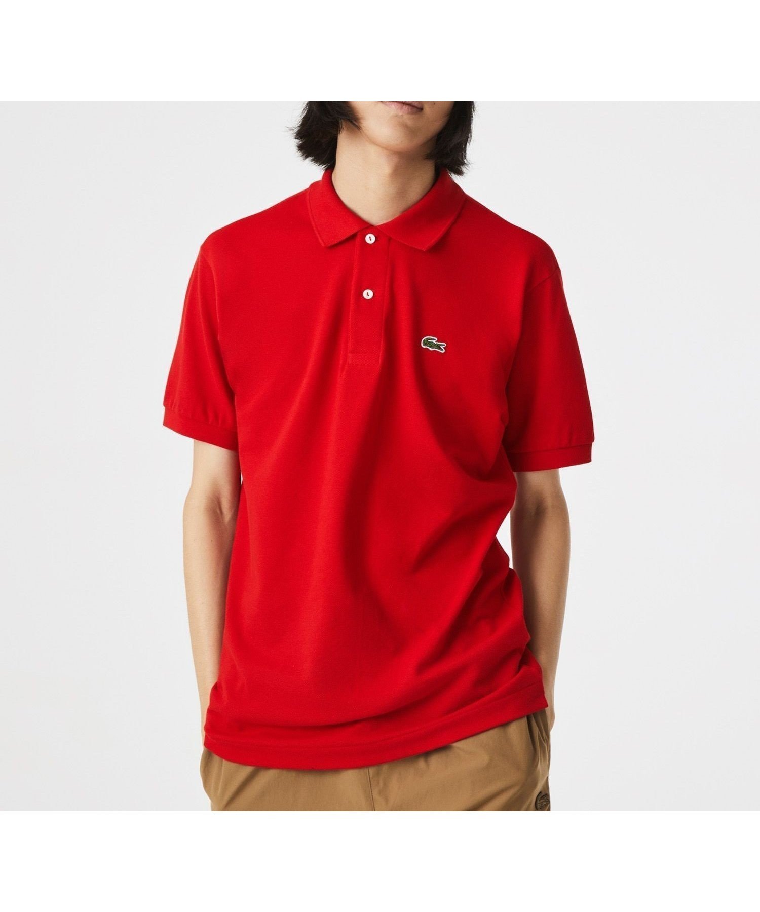 【ラコステ/LACOSTE】の『L.12.12』定番半袖ポロシャツ インテリア・キッズ・メンズ・レディースファッション・服の通販 founy(ファウニー) 　ファッション　Fashion　レディースファッション　Fashion for Women　トップス・カットソー　Cut & Sew Tops　シャツ・ブラウス・オフィスカジュアル　Elegant Blouses & Button-Ups　ポロシャツ・きれいめカジュアル　Smart-Casual Polo Tops　クラシック　Classic, Timeless Style　鹿の子　Piqué, Kanoko Fabric　定番　Standard, Basic Item　フィット　Fit, Slim Fit　ポロシャツ　Polo Shirt, Collared Tee　半袖　Short Sleeve, Half Sleeve　おすすめ　Recommended / Our Picks　エレガント 上品　Elegant　レッド|ID: prp329100004988604 ipo3291000000037370996