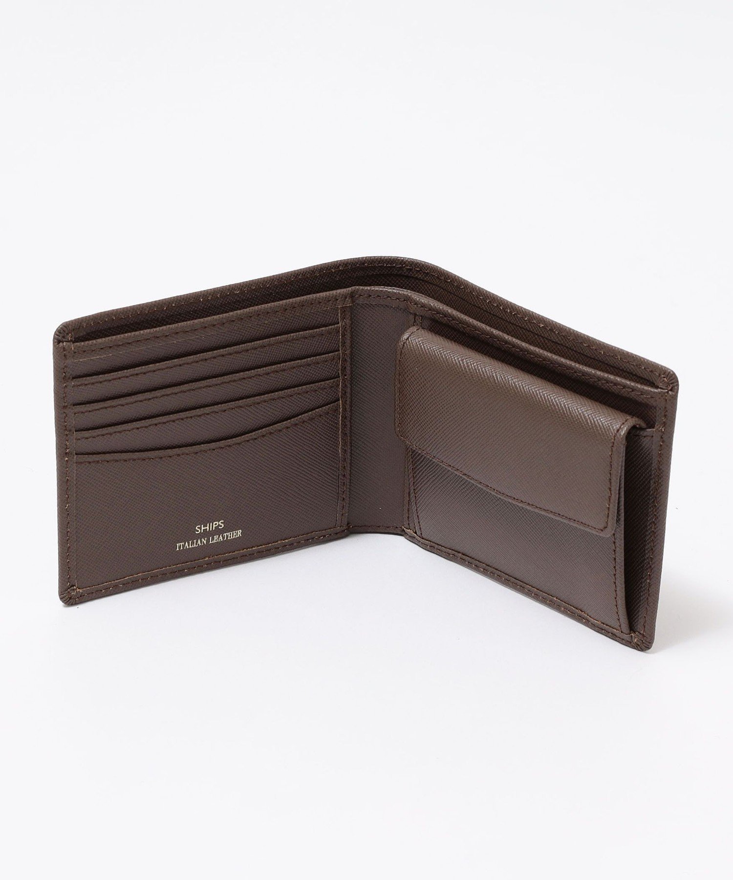 【シップス/SHIPS / MEN】のSHIPS 【SAFFIANO LEATHER】 イタリアンレザー 2つ折 財布 インテリア・キッズ・メンズ・レディースファッション・服の通販 founy(ファウニー) 　ファッション　Fashion　メンズファッション　Fashion for Men　ウォレット　Wallet　ベーシック　Basic, Essential　エレガント 上品　Elegant　財布　Wallet, Purse　ブラウン|ID: prp329100004988660 ipo3291000000037371322