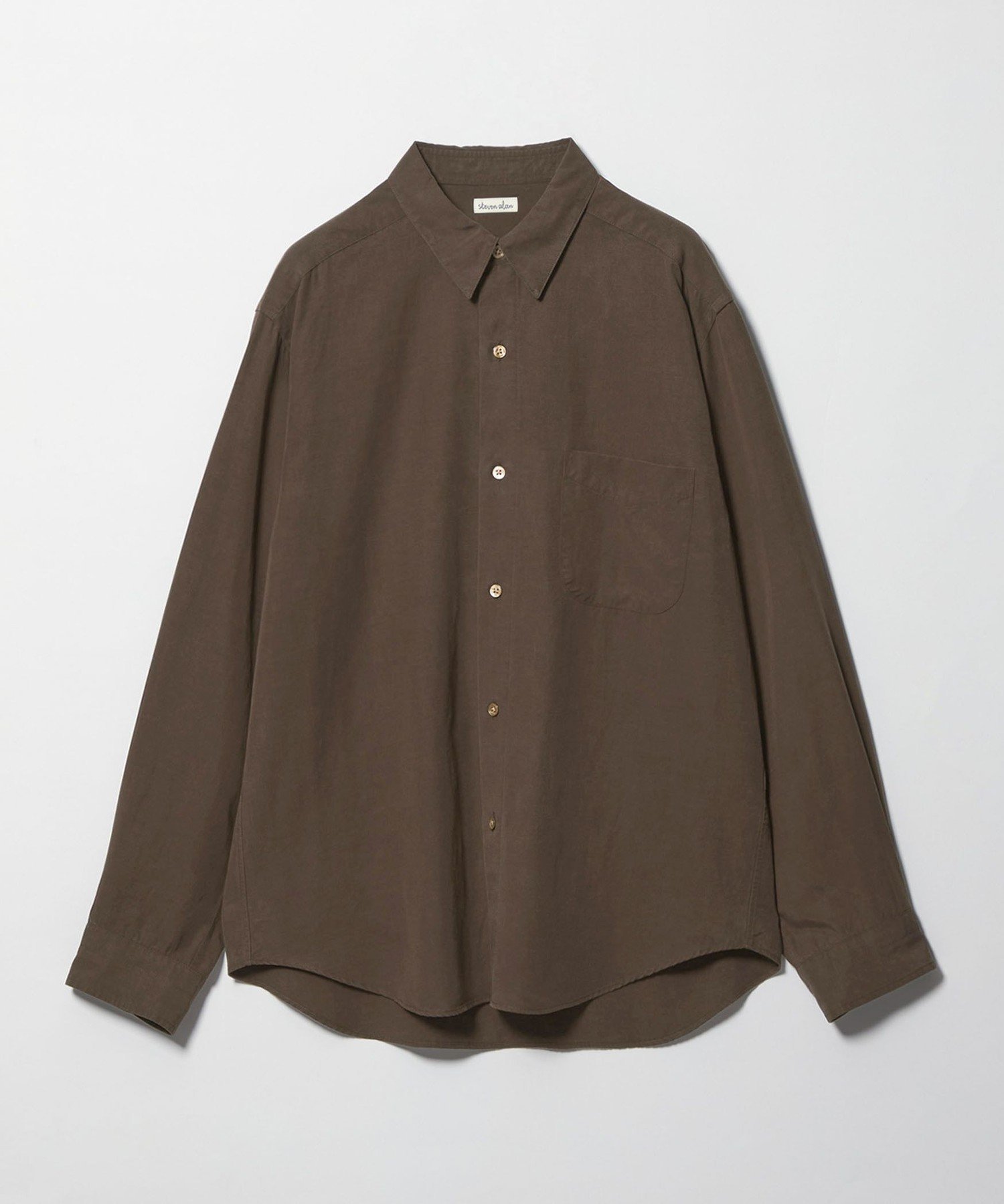 【ビューティ&ユース ユナイテッドアローズ/BEAUTY&YOUTH / UNITED ARROWS / MEN】のSteven Alan スラブ レギュラーカラー シャツ NARROW インテリア・キッズ・メンズ・レディースファッション・服の通販 founy(ファウニー) 　ファッション　Fashion　メンズファッション　Fashion for Men　アメリカン　American Style　エレガント 上品　Elegant　ヴィンテージ　Vintage Style　コンパクト　Compact, Small Size　シンプル　Simple, Minimal　とろみ　Fluid, Flowy Fabric　ドレープ　Drape, Draping Fabric　ニューヨーク　New York, NYC Style　フォルム　Silhouette, Form　リラックス　Relax, Relaxed Fit　レギュラー　Regular, Standard Fit　夏　Summer　DK.BROWN|ID: prp329100004988697 ipo3291000000037371551