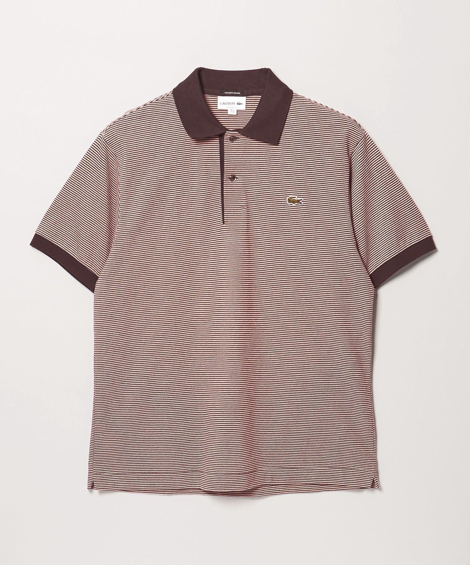 【ユナイテッドアローズ/UNITED ARROWS / MEN】の【別注】 LACOSTE ボーダー スキッパー ポロシャツ インテリア・キッズ・メンズ・レディースファッション・服の通販 founy(ファウニー) 　ファッション　Fashion　メンズファッション　Fashion for Men　インナー　Innerwear　ジャケット　Jacket, Outerwear　スキッパー　Skipper, Open Collar　スポーツ　Sports, Activewear　定番　Standard, Basic Item　バランス　Balance, Style Balance　フランス　France, French　ボーダー　Border, Stripe　ポロシャツ　Polo Shirt, Collared Tee　別注　Limited Edition, Custom Order　モチーフ　Motif, Design Theme　リネン　Linen, Linen Fabric　ワンポイント　One Point, Statement Accent　おすすめ　Recommended / Our Picks　夏　Summer　エレガント 上品　Elegant　PINK|ID: prp329100004988698 ipo3291000000037371555