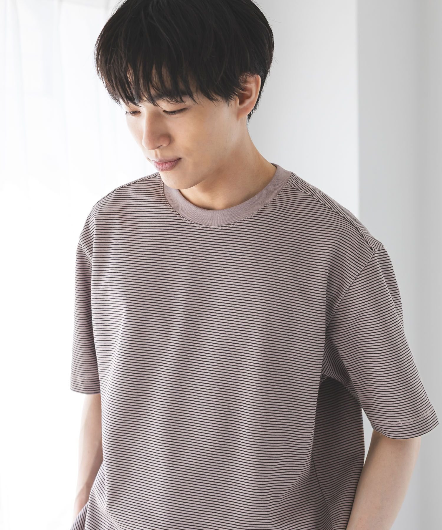 【グローバルワーク/GLOBAL WORK / MEN】のマイニチタキノウクルーTシャツ/636395 インテリア・キッズ・メンズ・レディースファッション・服の通販 founy(ファウニー) 　ファッション　Fashion　メンズファッション　Fashion for Men　おすすめ　Recommended / Our Picks　ベーシック　Basic, Essential　リラックス　Relax, Relaxed Fit　吸水　Absorbent, Quick-Dry　夏　Summer　グレージュ*ボーダー52|ID: prp329100004988700 ipo3291000000037371560