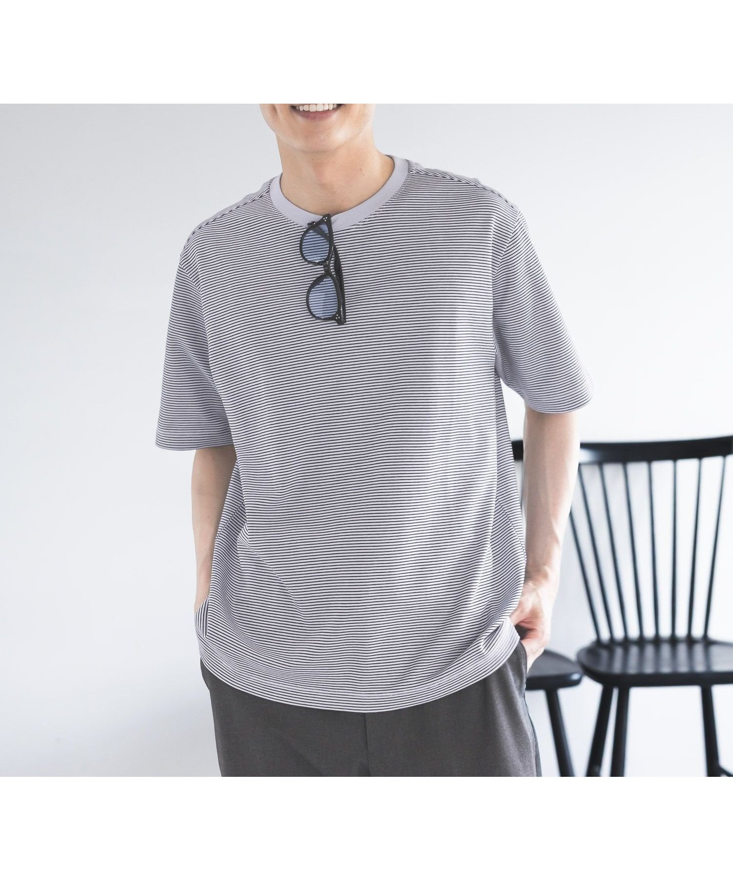 【グローバルワーク/GLOBAL WORK / MEN】のマイニチタキノウクルーTシャツ/636395 インテリア・キッズ・メンズ・レディースファッション・服の通販 founy(ファウニー) 　ファッション　Fashion　メンズファッション　Fashion for Men　おすすめ　Recommended / Our Picks　ベーシック　Basic, Essential　リラックス　Relax, Relaxed Fit　吸水　Absorbent, Quick-Dry　夏　Summer　サックス*ボーダー82|ID: prp329100004988700 ipo3291000000037371565