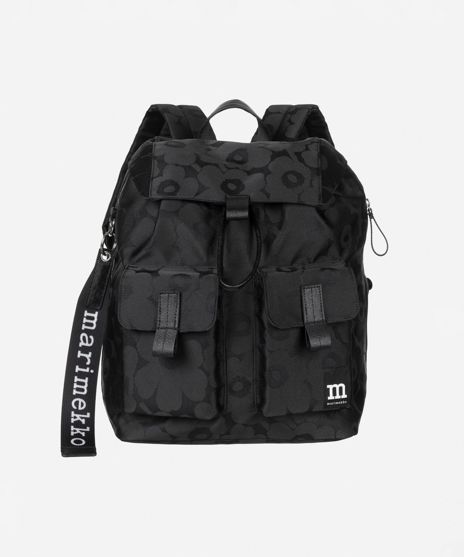 【マリメッコ/marimekko】のEverything Backpack L Unikko バックパック インテリア・キッズ・メンズ・レディースファッション・服の通販 founy(ファウニー) 　ファッション　Fashion　レディースファッション　Fashion for Women　バッグ　Bags　サイドジップ　Side Zip, Side Zipper　スタイリッシュ　Stylish, Fashionable　チャーム　Charm, Pendant　フロント　Front, Front Design　ポケット　Pocket, Pocket Detail　ビジネス 仕事 通勤　Business / Work / Commuting　ブラック|ID: prp329100004988710 ipo3291000000037371616