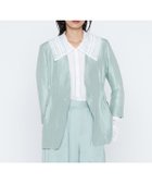 【コムサ/COMME CA】の《セットアップ対応》リネン*シルクツイル ノーカラー タックジャケット 大人の最旬トレンドファッション＆コーディネート founy(ファウニー) ファッション Fashion レディースファッション Fashion for Women アウター Coat / Outerwear Collection レディースジャケット・軽アウター Jackets シフォン Chiffon, Lightweight Fabric シルク Silk, 100% Silk ジャケット Jacket, Outerwear セットアップ Set-Up, Coordinated Outfit タンブラー Tumbler, Travel Mug ツイル Twist, Twisted Detail テーラード Tailored, Tailored Fit ドレープ Drape, Draping Fabric なめらか Smooth, Silky Texture リネン Linen, Linen Fabric レース Lace, Lace Fabric ワイド Wide, Wide Fit thumbnail 21:セージグリーン|ID: prp329100004988741 ipo3291000000037371808