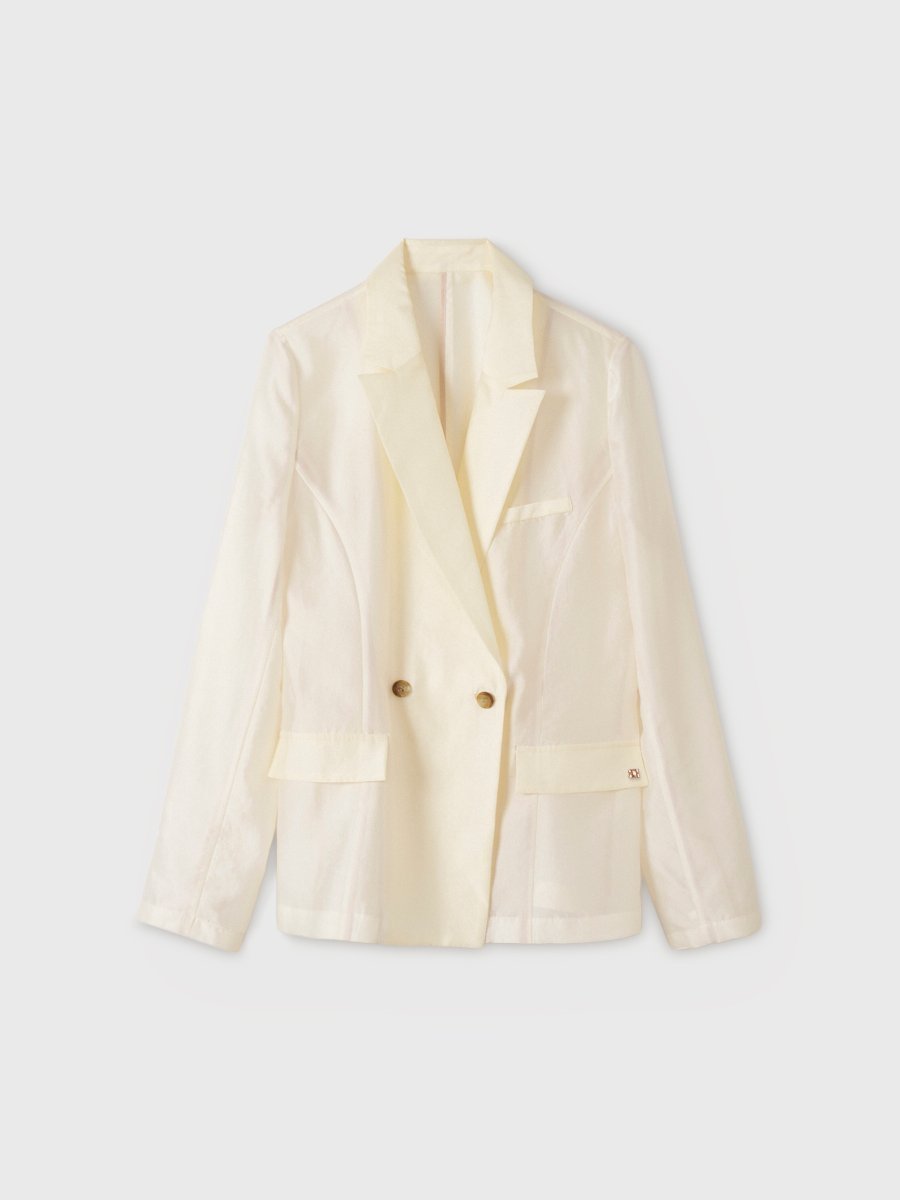 【エイミーイストワール/eimy istoire】のAIRY TAILORED JACKET 大人の最旬トレンドファッション＆コーディネート founy(ファウニー) 　ファッション　Fashion　レディースファッション　Fashion for Women　アウター　Coat / Outerwear Collection　レディースジャケット・軽アウター　Jackets　オーガンジー　Organza Fabric　春　Spring　キャミソール　Camisole, Spaghetti Strap Top　クラシカル　Classical, Vintage-Inspired　シアー　Sheer, See-Through　シルク　Silk, 100% Silk　デニム　Denim, Jeans Material　フィット　Fit, Slim Fit　フェミニン　Feminine, Girly　フラップ　Flap, Flap Pocket　ポケット　Pocket, Pocket Detail　モチーフ　Motif, Design Theme　リラックス　Relax, Relaxed Fit　再入荷　Restock / Back in Stock　夏　Summer　エレガント 上品　Elegant　 other-1|ID: prp329100004988765 ipo3291000000037371905