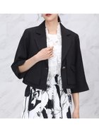 【ヴァン/Vin】のテーラーカラーショートジャケット 大人の最旬トレンドファッション＆コーディネート founy(ファウニー) ファッション Fashion レディースファッション Fashion for Women アウター Coat / Outerwear Collection レディースジャケット・軽アウター Jackets おすすめ Recommended / Our Picks カーディガン Cardigan, Knitwear コンパクト Compact, Small Size ショート Short, Short Length スタイリッシュ Stylish, Fashionable バランス Balance, Style Balance ワイド Wide, Wide Fit 夏 Summer thumbnail ブラック|ID: prp329100004988779 ipo3291000000037371977