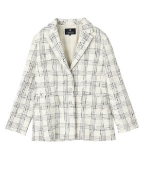 【ランバンコレクション/LANVIN COLLECTION】のシャイニーチェックツイードジャケット 大人の最旬トレンドファッション＆コーディネート founy(ファウニー) ファッション Fashion レディースファッション Fashion for Women アウター Coat / Outerwear Collection レディースジャケット・軽アウター Jackets チェック Check, Plaid, Tartan ツイード／ツィード Choker, Choker Necklace フォルム Silhouette, Form モダン Modern, Contemporary 別注 Limited Edition, Custom Order |ID:prp329100004988804