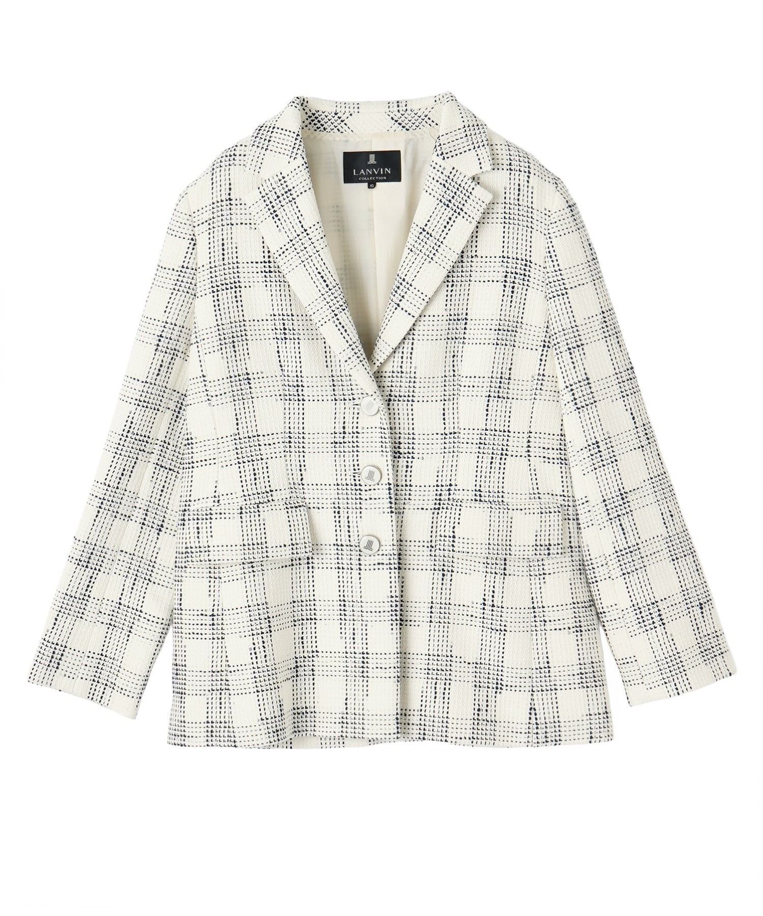 【ランバンコレクション/LANVIN COLLECTION】のシャイニーチェックツイードジャケット 大人の最旬トレンドファッション＆コーディネート founy(ファウニー) 　ファッション　Fashion　レディースファッション　Fashion for Women　アウター　Coat / Outerwear Collection　レディースジャケット・軽アウター　Jackets　チェック　Check, Plaid, Tartan　ツイード／ツィード　Choker, Choker Necklace　フォルム　Silhouette, Form　モダン　Modern, Contemporary　別注　Limited Edition, Custom Order　 other-1|ID: prp329100004988804 ipo3291000000037372228