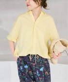 【スピック&スパン/Spick & Span】のリネンブレンドハーフスリーブヘムギャザーシャツ 大人の最旬トレンドファッション＆コーディネート founy(ファウニー) ファッション Fashion レディースファッション Fashion for Women トップス・カットソー Cut & Sew Tops シャツ・ブラウス・オフィスカジュアル Elegant Blouses & Button-Ups スリーブ Sleeve, Long Sleeve / Short Sleeve ドローストリング Drawstring, Pull Cord ハーフ Half, Half-Length バランス Balance, Style Balance ボトム Bottoms, Lower Wear thumbnail イエロー|ID: prp329100004988852 ipo3291000000037372444