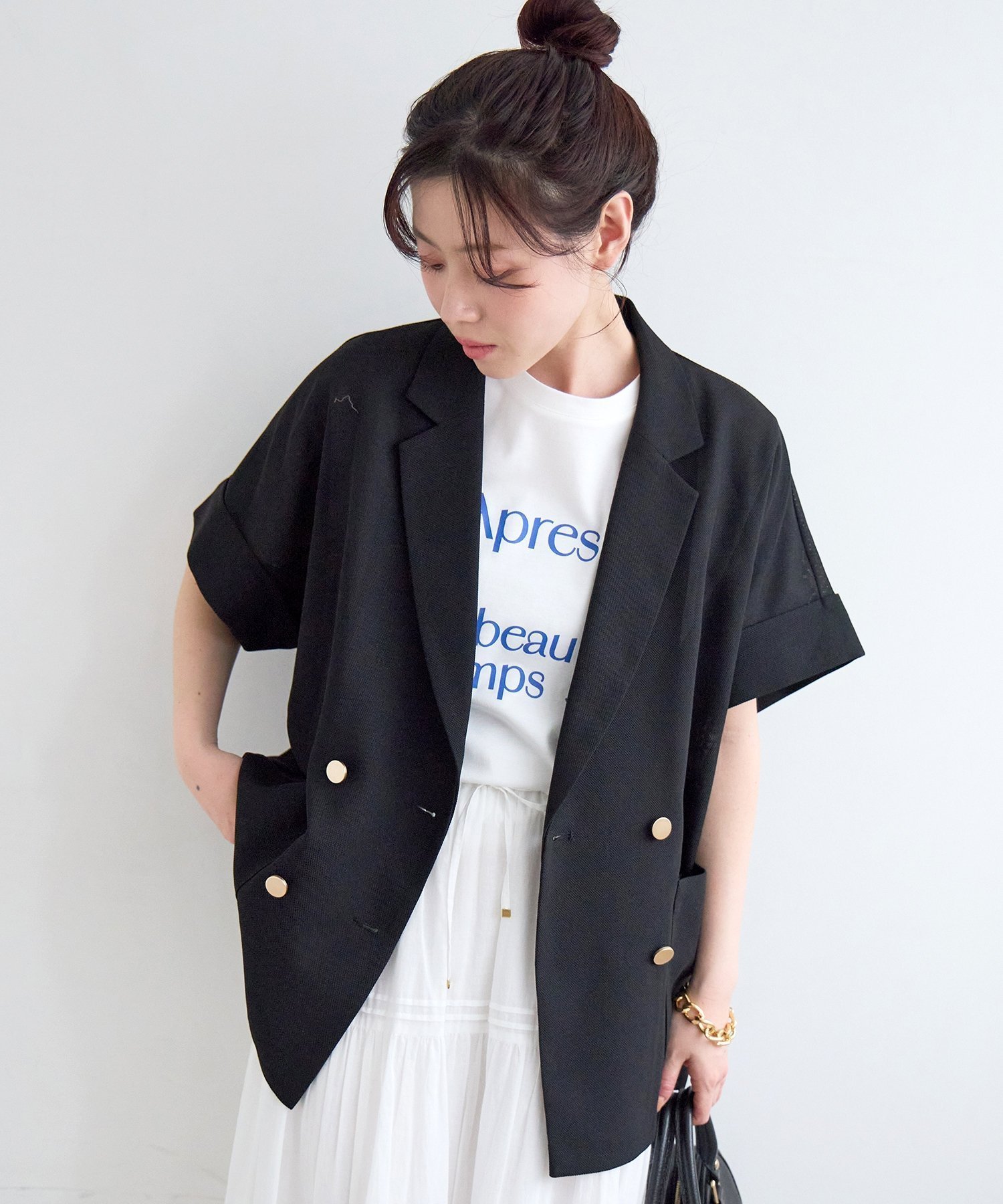 【ルクールブラン/le.coeur blanc】の≪洗える≫メッシュハーフスリーブジャケット インテリア・キッズ・メンズ・レディースファッション・服の通販 founy(ファウニー) 　ファッション　Fashion　レディースファッション　Fashion for Women　アウター　Coat / Outerwear Collection　レディースジャケット・軽アウター　Jackets　おすすめ　Recommended / Our Picks　ジャケット　Jacket, Outerwear　スリーブ　Sleeve, Long Sleeve / Short Sleeve　ハーフ　Half, Half-Length　メッシュ　Mesh, Net Fabric　人気　Popular, Best Seller　洗える　Machine Washable　ブラック|ID: prp329100004989421 ipo3291000000037373158