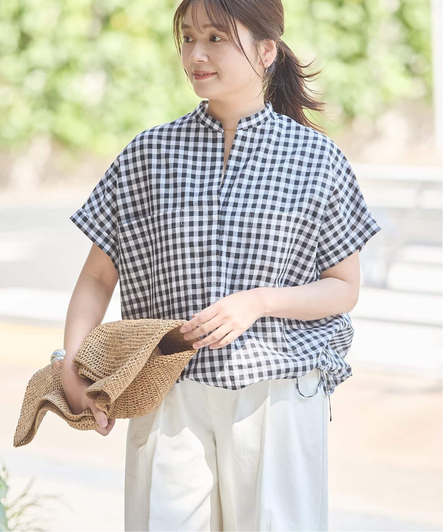 【ジャーナルスタンダード/JOURNAL STANDARD】の《追加》ハードマンズリネンコットンフレンチスリーブスキッパーシャツ インテリア・キッズ・メンズ・レディースファッション・服の通販 founy(ファウニー) ファッション Fashion レディースファッション Fashion for Women トップス・カットソー Cut & Sew Tops シャツ・ブラウス・オフィスカジュアル Elegant Blouses & Button-Ups スキッパー Skipper, Open Collar スリーブ Sleeve, Long Sleeve / Short Sleeve チェック Check, Plaid, Tartan フレンチ French, French Style エレガント 上品 Elegant ブラック A|ID: prp329100004989429 ipo3291000000037373206