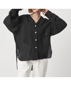 【ユナイテッドアローズ/UNITED ARROWS】のconte シアー Vネックブラウス 大人の最旬トレンドファッション＆コーディネート founy(ファウニー) ファッション Fashion レディースファッション Fashion for Women トップス・カットソー Cut & Sew Tops シャツ・ブラウス・オフィスカジュアル Elegant Blouses & Button-Ups Vネックトップス V-Neck Tops / V-Cut Neckline Shirts カッティング Cutting Detail シアー Sheer, See-Through パターン Pattern, Design Print 羽織 Haori, Light Jacket thumbnail BLACK|ID: prp329100004989435 ipo3291000000037373262