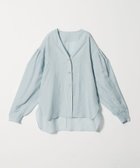 【ユナイテッドアローズ/UNITED ARROWS】のconte シアー Vネックブラウス 大人の最旬トレンドファッション＆コーディネート founy(ファウニー) ファッション Fashion レディースファッション Fashion for Women トップス・カットソー Cut & Sew Tops シャツ・ブラウス・オフィスカジュアル Elegant Blouses & Button-Ups Vネックトップス V-Neck Tops / V-Cut Neckline Shirts カッティング Cutting Detail シアー Sheer, See-Through パターン Pattern, Design Print 羽織 Haori, Light Jacket thumbnail LT.BLUE|ID: prp329100004989435 ipo3291000000037373264