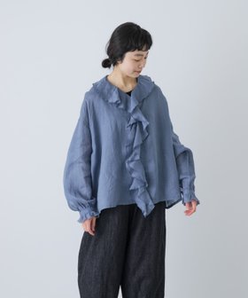 【かぐれ/kagure / URBAN RESEARCH】のライトリネンフリルカラーシャツ 大人の最旬トレンドファッション＆コーディネート founy(ファウニー) ファッション Fashion レディースファッション Fashion for Women トップス・カットソー Cut & Sew Tops シャツ・ブラウス・オフィスカジュアル Elegant Blouses & Button-Ups ジャケット Jacket, Outerwear フリル Frill, Ruffle フレンチ French, French Style リネン Linen, Linen Fabric S/S・春夏 SS, Spring/Summer, Warm Season 夏 Summer エレガント 上品 Elegant 2026年 2026 2026春夏・S/S Spring/Summer 2026 SS26 |ID:prp329100004989459