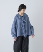 【かぐれ/kagure / URBAN RESEARCH】のライトリネンフリルカラーシャツ 大人の最旬トレンドファッション＆コーディネート founy(ファウニー) ファッション Fashion レディースファッション Fashion for Women トップス・カットソー Cut & Sew Tops シャツ・ブラウス・オフィスカジュアル Elegant Blouses & Button-Ups ジャケット Jacket, Outerwear フリル Frill, Ruffle フレンチ French, French Style リネン Linen, Linen Fabric S/S・春夏 SS, Spring/Summer, Warm Season 夏 Summer エレガント 上品 Elegant 2026年 2026 2026春夏・S/S Spring/Summer 2026 SS26 thumbnail ブルー|ID: prp329100004989459 ipo3291000000037373454