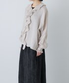 【かぐれ/kagure / URBAN RESEARCH】のライトリネンフリルカラーシャツ 大人の最旬トレンドファッション＆コーディネート founy(ファウニー) ファッション Fashion レディースファッション Fashion for Women トップス・カットソー Cut & Sew Tops シャツ・ブラウス・オフィスカジュアル Elegant Blouses & Button-Ups ジャケット Jacket, Outerwear フリル Frill, Ruffle フレンチ French, French Style リネン Linen, Linen Fabric S/S・春夏 SS, Spring/Summer, Warm Season 夏 Summer エレガント 上品 Elegant 2026年 2026 2026春夏・S/S Spring/Summer 2026 SS26 thumbnail ライトグレー|ID: prp329100004989459 ipo3291000000037373456