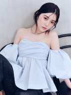 【フレイ アイディー/FRAY I.D】のボリュームスリーブベアブラウス 大人の最旬トレンドファッション＆コーディネート founy(ファウニー) ファッション Fashion レディースファッション Fashion for Women トップス・カットソー Cut & Sew Tops シャツ・ブラウス・オフィスカジュアル Elegant Blouses & Button-Ups ボリューム袖・フリルスリーブブラウス Voluminous & Ruffle Sleeves / Puffy Sleeve Tops シャーリング Shirring, Ruched シンプル Simple, Minimal スマート Smart, Elegant フィット Fit, Slim Fit 夏 Summer 秋 Autumn thumbnail LBLU[081]|ID: prp329100004989461 ipo3291000000037373463