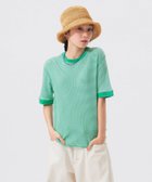 【ビームス ウイメン/BEAMS】の【別注】Healthknit / ワッフル ボーダー Tシャツ 大人の最旬トレンドファッション＆コーディネート founy(ファウニー) ファッション Fashion レディースファッション Fashion for Women トップス・カットソー Cut & Sew Tops ニット Knit Tops & Sweaters シャツ・ブラウス・オフィスカジュアル Elegant Blouses & Button-Ups ロングTシャツ・Tシャツ Longline T-Shirts & Tees インナー Innerwear カラフル Colorful Design ボーダー Border, Stripe 別注 Limited Edition, Custom Order ワッフル Waffle, Waffle Knit thumbnail GREEN/OFF|ID: prp329100004989487 ipo3291000000037373658