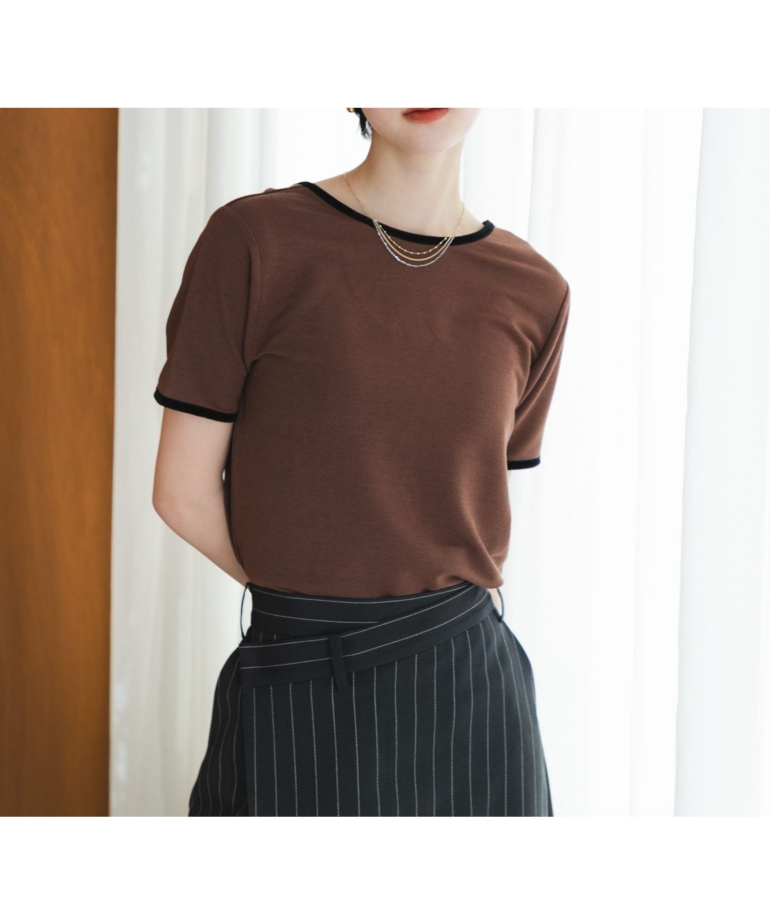【センスオブプレイス/SENSE OF PLACE by URBAN RESEARCH】のバックオープンリンガーTシャツ(半袖) 大人の最旬トレンドファッション＆コーディネート founy(ファウニー) 　ファッション　Fashion　レディースファッション　Fashion for Women　トップス・カットソー　Cut & Sew Tops　シャツ・ブラウス・オフィスカジュアル　Elegant Blouses & Button-Ups　ロングTシャツ・Tシャツ　Longline T-Shirts & Tees　バッグ　Bags　キャミソール　Camisole, Spaghetti Strap Top　今季　This Season, Current Season　シンプル　Simple, Minimal　フロント　Front, Front Design　ベロア　Velour, Soft Velvet　半袖　Short Sleeve, Half Sleeve　S/S・春夏　SS, Spring/Summer, Warm Season　夏　Summer　2026年　2026　2026春夏・S/S　Spring/Summer 2026 SS26　 other-1|ID: prp329100004989490 ipo3291000000037373670