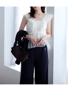 【スナイデル/SNIDEL】のSustainableチュールペプラムブラウス 大人の最旬トレンドファッション＆コーディネート founy(ファウニー) ファッション Fashion レディースファッション Fashion for Women トップス・カットソー Cut & Sew Tops シャツ・ブラウス・オフィスカジュアル Elegant Blouses & Button-Ups インナー Innerwear ウェーブ Wavy Pattern エレガント 上品 Elegant キャミソール Camisole, Spaghetti Strap Top シアー Sheer, See-Through シャーリング Shirring, Ruched スマート Smart, Elegant チュール Tulip, Tulip Motif フィット Fit, Slim Fit フェミニン Feminine, Girly フリル Frill, Ruffle プリーツ Pleats, Pleated ペプラム Peplum, Flared Hem おすすめ Recommended / Our Picks |ID:prp329100004989501