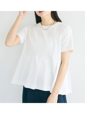 【コカ/COCA】のタック異素材切替Tシャツ 大人の最旬トレンドファッション＆コーディネート founy(ファウニー) ファッション Fashion レディースファッション Fashion for Women トップス・カットソー Cut & Sew Tops シャツ・ブラウス・オフィスカジュアル Elegant Blouses & Button-Ups ロングTシャツ・Tシャツ Longline T-Shirts & Tees カットソー Cut and Sewn Top 切替 Switching, Contrast Panel シンプル Simple, Minimal ダウン Down, Puffer チュニック Tunic, Long Top デニム Denim, Jeans Material ドッキング Docking, Mixed Material フレア Flare, Flared ペプラム Peplum, Flared Hem ボトム Bottoms, Lower Wear ポケット Pocket, Pocket Detail 半袖 Short Sleeve, Half Sleeve ワイド Wide, Wide Fit おすすめ Recommended / Our Picks エレガント 上品 Elegant 2026年 2026 2026春夏・S/S Spring/Summer 2026 SS26 |ID:prp329100004989518