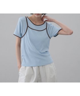 【ローリーズファーム/LOWRYS FARM】のハイショク2PプルオーバーSS 大人の最旬トレンドファッション＆コーディネート founy(ファウニー) ファッション Fashion レディースファッション Fashion for Women トップス・カットソー Cut & Sew Tops カジュアルプルオーバー・ニットトップス Pullovers & Knit Tops / Casual Pullovers キャミ Camisole, Cami Top コンパクト Compact, Small Size シンプル Simple, Minimal テレコ Ribbed, Rib Stitch バランス Balance, Style Balance パイピング Piping, Trim Design ボトム Bottoms, Lower Wear |ID:prp329100004989605