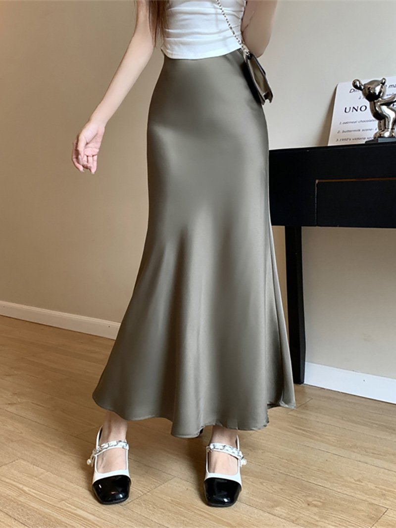 【ドゥーベル/Doux Belle】のマーメイドロングスカート インテリア・キッズ・メンズ・レディースファッション・服の通販 founy(ファウニー) 　ファッション　Fashion　レディースファッション　Fashion for Women　スカート　Skirts　ロングスカート　Long Skirts / Maxi & Midi Skirts　イエロー　Yellow　夏　Summer　春　Spring　カーキ|ID: prp329100004989648 ipo3291000000037374957