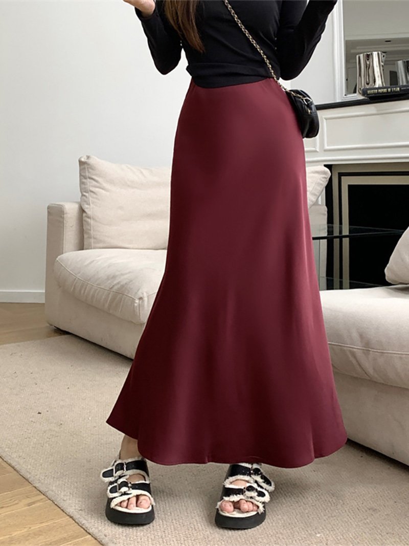 【ドゥーベル/Doux Belle】のマーメイドロングスカート インテリア・キッズ・メンズ・レディースファッション・服の通販 founy(ファウニー) 　ファッション　Fashion　レディースファッション　Fashion for Women　スカート　Skirts　ロングスカート　Long Skirts / Maxi & Midi Skirts　イエロー　Yellow　夏　Summer　春　Spring　ワインレッド|ID: prp329100004989648 ipo3291000000037374960