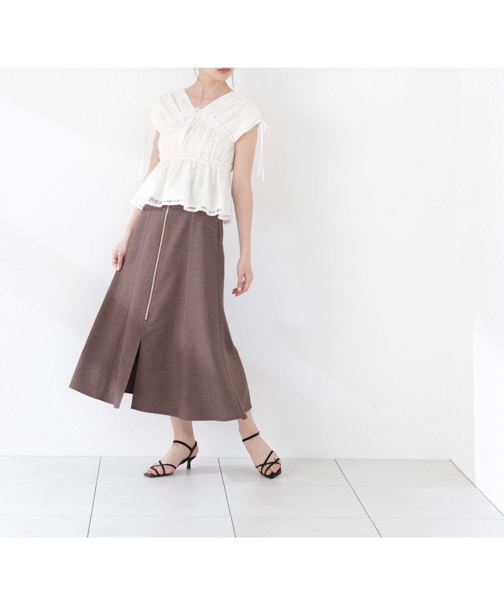 【プロポーション ボディドレッシング/PROPORTION BODY DRESSING】のフロントジップマーメードスカート インテリア・キッズ・メンズ・レディースファッション・服の通販 founy(ファウニー) 　ファッション　Fashion　レディースファッション　Fashion for Women　スカート　Skirts　ツイル　Twist, Twisted Detail　フロント　Front, Front Design　マーメイド　Mermaid, Fishtail Silhouette　ブラウン|ID: prp329100004989650 ipo3291000000037374968