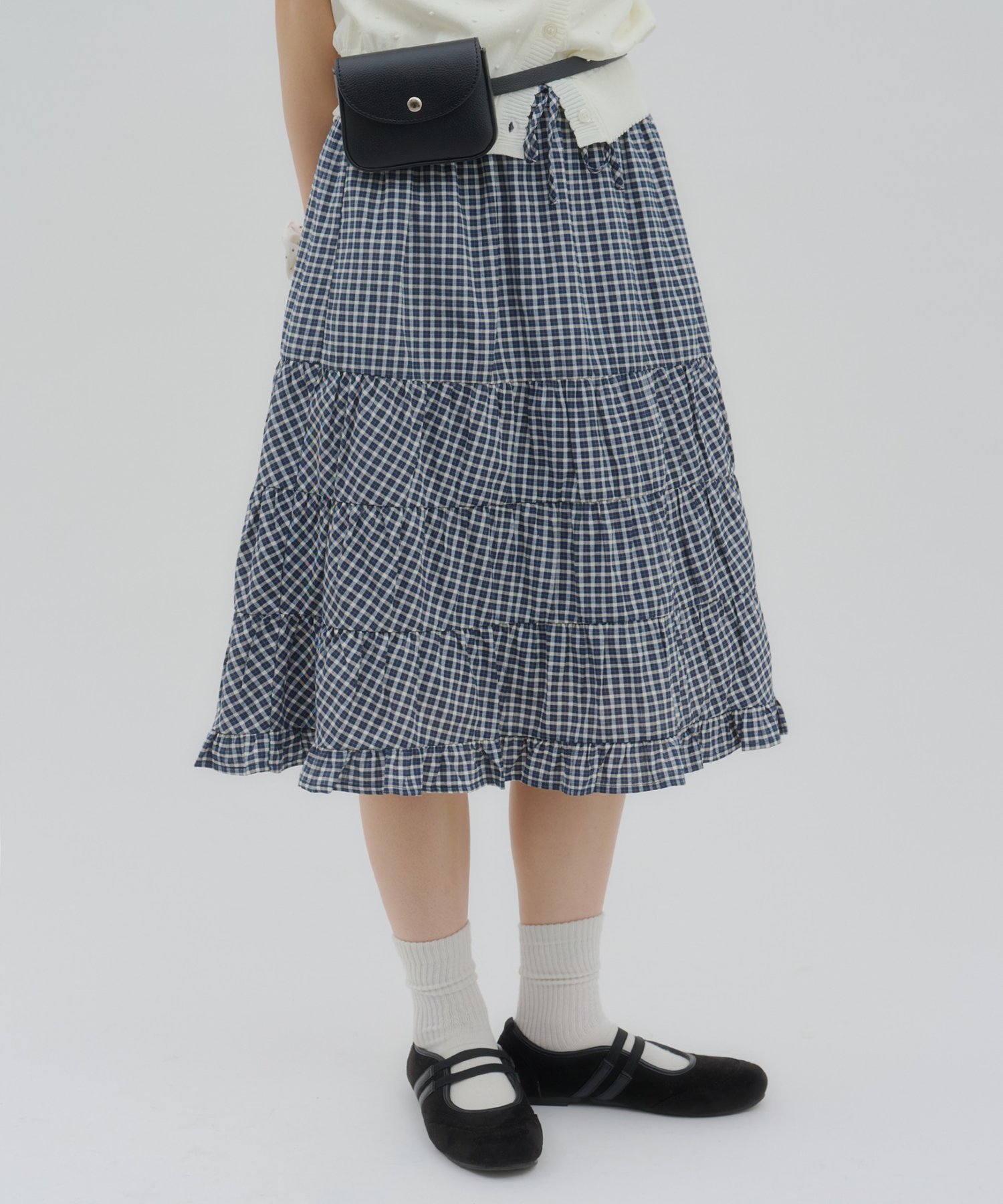 【ディスコート/Discoat】の【umm.】チェックミドルスカート インテリア・キッズ・メンズ・レディースファッション・服の通販 founy(ファウニー) 　ファッション　Fashion　レディースファッション　Fashion for Women　スカート　Skirts　2026年　2026　2026春夏・S/S　Spring/Summer 2026 SS26　ネイビー|ID: prp329100004989657 ipo3291000000037374993