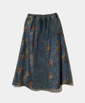 【ゴースローキャラバン/go slow caravan】のCOLORK/カラック 柄デニムスカート (WOMENS) 大人の最旬トレンドファッション＆コーディネート founy(ファウニー) ファッション Fashion レディースファッション Fashion for Women スカート Skirts デニムスカート・カジュアルスカート Denim Skirts シンプル Simple, Minimal デニム Denim, Jeans Material リラックス Relax, Relaxed Fit |ID:prp329100004989659
