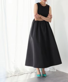 【リバーフィールド アンド コー/RIVER FIELD & Co】の異素材ドッキングフレアロングワンピース 大人の最旬トレンドファッション＆コーディネート founy(ファウニー) ファッション Fashion レディースファッション Fashion for Women ワンピース Dresses カットソー Cut and Sewn Top カーディガン Cardigan, Knitwear ドッキング Docking, Mixed Material 再入荷 Restock / Back in Stock おすすめ Recommended / Our Picks エレガント 上品 Elegant |ID:prp329100004989673