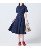 【ラコステ/LACOSTE】の鹿の子地シャツドレス ドレープフレアワンピース ネイビー|ID: prp329100004989682 ipo3291000000037375151