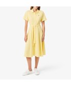 【ラコステ/LACOSTE】の鹿の子地シャツドレス ドレープフレアワンピース ペールイエロー|ID: prp329100004989682 ipo3291000000037375152