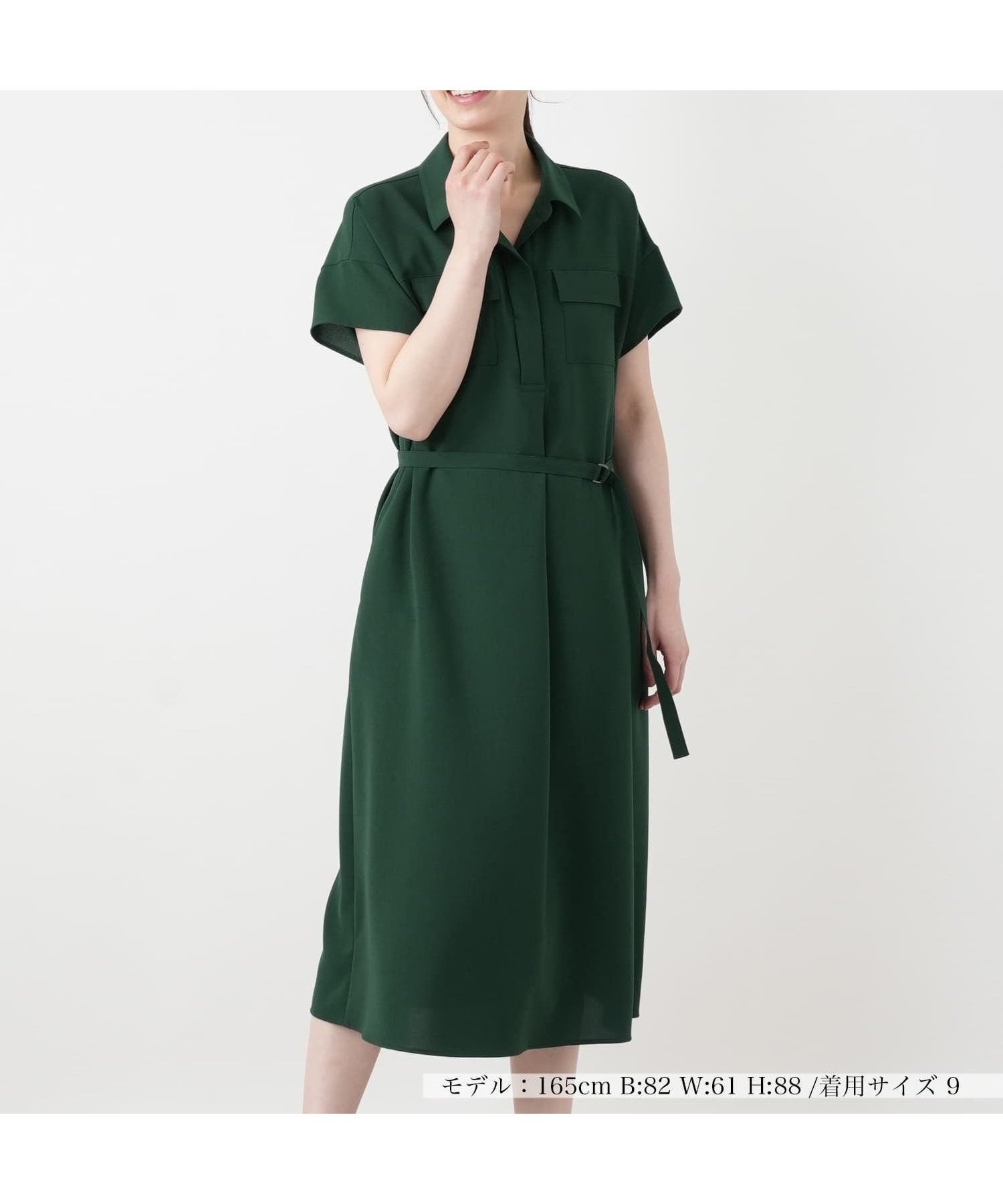 【レリアン/LEILIAN】のサファリシャツワンピース インテリア・キッズ・メンズ・レディースファッション・服の通販 founy(ファウニー) 　ファッション　Fashion　レディースファッション　Fashion for Women　ワンピース　Dresses　シャツワンピース / 1枚で着映えコーデ　Shirt Dresses　アンダー　Underwear Essentials　ウォッシャブル　Machine Washable　フラップ　Flap, Flap Pocket　フレア　Flare, Flared　ポケット　Pocket, Pocket Detail　半袖　Short Sleeve, Half Sleeve　夏　Summer　カーキ系|ID: prp329100004989706 ipo3291000000037375260