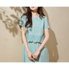【ローズティアラ/Rose Tiara】のスカラ刺繍ドッキング風ワンピース 大人の最旬トレンドファッション＆コーディネート founy(ファウニー) ファッション Fashion レディースファッション Fashion for Women ワンピース Dresses シンプル Simple, Minimal ドッキング Docking, Mixed Material フェミニン Feminine, Girly ポケット Pocket, Pocket Detail リボン Ribbon, Bow 夏 Summer thumbnail グリーン|ID: prp329100004989709 ipo3291000000037375268