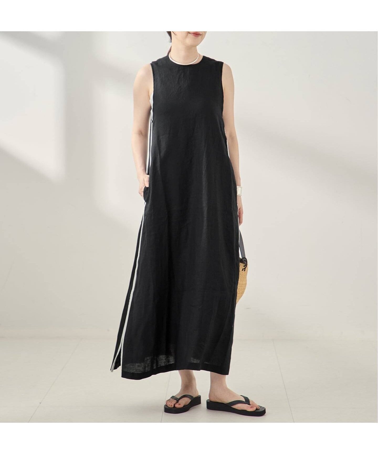 【ジャーナルスタンダード レサージュ/journal standard L'essage】のA PUPIL/ア ピューピル 別注 サイドラインドレス 大人の最旬トレンドファッション＆コーディネート founy(ファウニー) 　ファッション　Fashion　レディースファッション　Fashion for Women　ワンピース　Dresses　フォーマル・パーティードレス・結婚式用ドレス　Elegant & Casual Dresses　シンプル　Simple, Minimal　プリント　Print, Printed Pattern　リネン　Linen, Linen Fabric　リラックス　Relax, Relaxed Fit　ロンドン　London Style, British Inspired　別注　Limited Edition, Custom Order　手描き　Hand-Drawn, Illustrated　 other-1|ID: prp329100004989714 ipo3291000000037375283