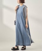【ジャーナルスタンダード レサージュ/journal standard L'essage】のA PUPIL/ア ピューピル 別注 サイドラインドレス 大人の最旬トレンドファッション＆コーディネート founy(ファウニー) ファッション Fashion レディースファッション Fashion for Women ワンピース Dresses フォーマル・パーティードレス・結婚式用ドレス Elegant & Casual Dresses シンプル Simple, Minimal プリント Print, Printed Pattern リネン Linen, Linen Fabric リラックス Relax, Relaxed Fit ロンドン London Style, British Inspired 別注 Limited Edition, Custom Order 手描き Hand-Drawn, Illustrated thumbnail ブルー A|ID: prp329100004989714 ipo3291000000037375285