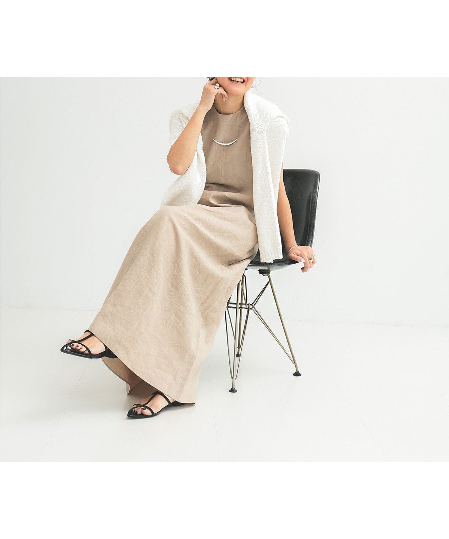 【デミルクス ビームス/Demi-Luxe BEAMS】の【5/16 9 59まで+10%ポイントバック中!】シンプル リネン 2WAY ドレス .M ドットエム リネンワンピ インテリア・キッズ・メンズ・レディースファッション・服の通販 founy(ファウニー) 　ファッション　Fashion　レディースファッション　Fashion for Women　ワンピース　Dresses　フォーマル・パーティードレス・結婚式用ドレス　Elegant & Casual Dresses　シンプル　Simple, Minimal　ジャケット　Jacket, Outerwear　ドレス　Dress, One-Piece　定番　Standard, Basic Item　フランス　France, French　フレア　Flare, Flared　モダン　Modern, Contemporary　リネン　Linen, Linen Fabric　リラックス　Relax, Relaxed Fit　おすすめ　Recommended / Our Picks　BEIGE|ID: prp329100004989717 ipo3291000000037375293