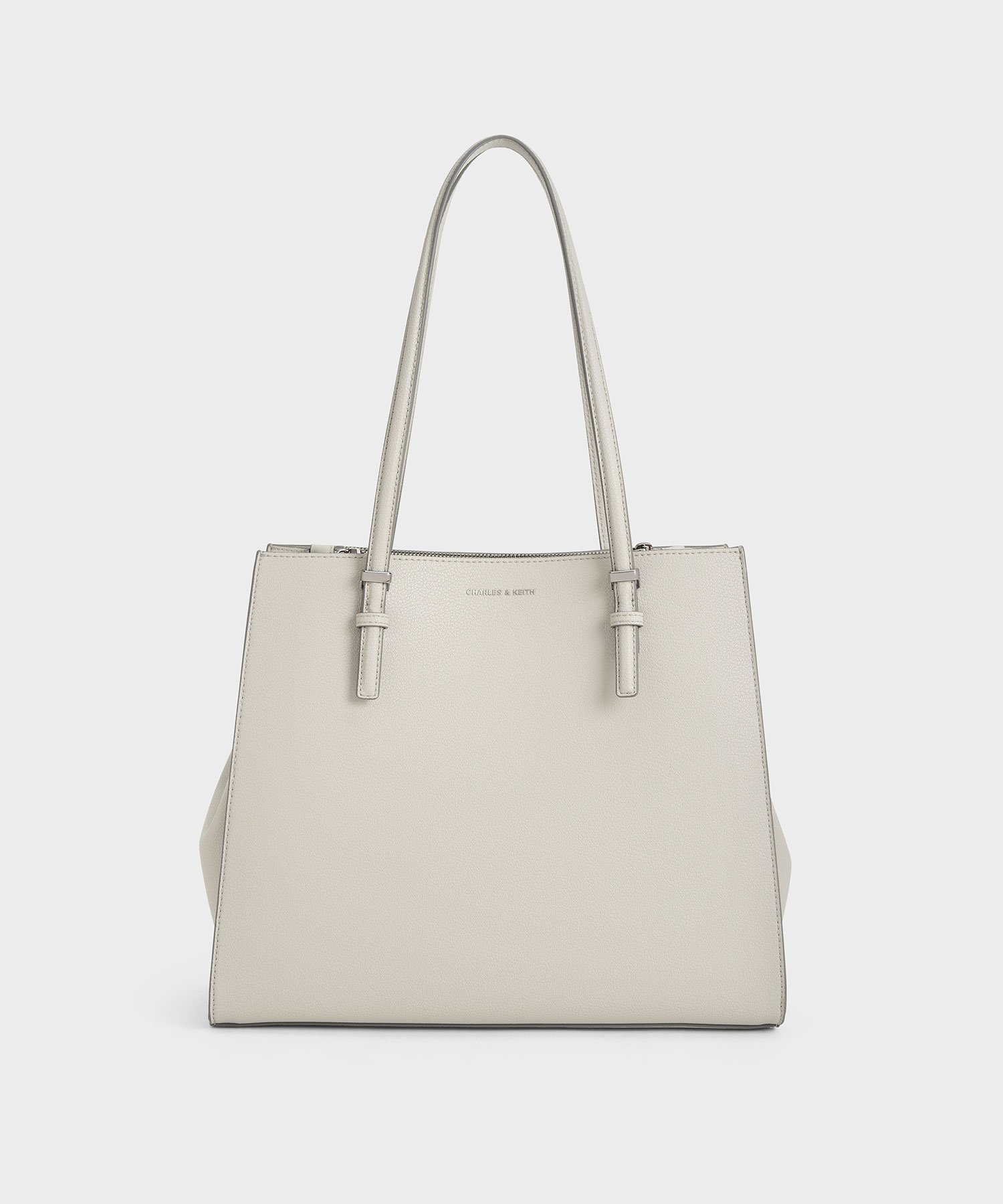 【チャールズ アンド キース/CHARLES & KEITH】のクラシックダブルハンドル トートバッグ インテリア・キッズ・メンズ・レディースファッション・服の通販 founy(ファウニー) 　ファッション　Fashion　レディースファッション　Fashion for Women　バッグ　Bags　フェイクレザー　Faux Leather, PU Leather　フォルム　Silhouette, Form　フォーマル　Formal, Dressy　ベーシック　Basic, Essential　ワーク　Workwear, Utility Style　Grey|ID: prp329100004989762 ipo3291000000037375614