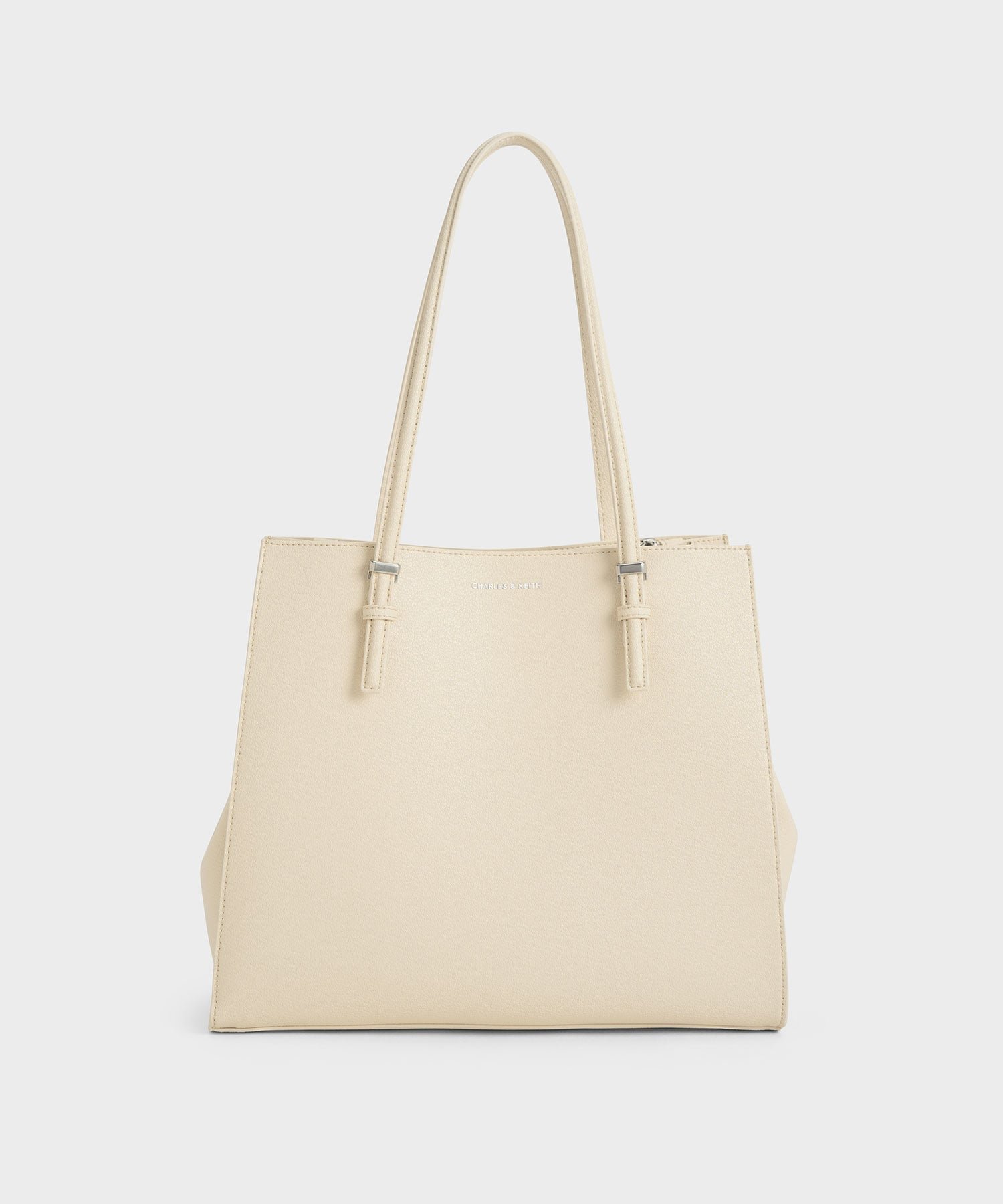 【チャールズ アンド キース/CHARLES & KEITH】のクラシックダブルハンドル トートバッグ インテリア・キッズ・メンズ・レディースファッション・服の通販 founy(ファウニー) 　ファッション　Fashion　レディースファッション　Fashion for Women　バッグ　Bags　フェイクレザー　Faux Leather, PU Leather　フォルム　Silhouette, Form　フォーマル　Formal, Dressy　ベーシック　Basic, Essential　ワーク　Workwear, Utility Style　Beige|ID: prp329100004989762 ipo3291000000037375615