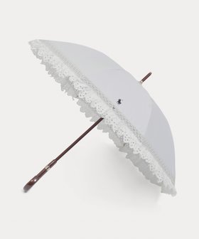 【ムーンバット/MOONBAT】のPOLO RALPH LAUREN/晴雨兼用日傘 エンブフリル 長傘 大人の最旬トレンドファッション＆コーディネート founy(ファウニー) ファッション Fashion レディースファッション Fashion for Women レイングッズ・傘・晴雨兼用傘 Umbrellas & Rain Gear エレガント 上品 Elegant フリル Frill, Ruffle レーシー Lacy, Lace-Like 傘 Umbrella, Parasol 日傘 Parasol, UV Umbrella |ID:prp329100004989786
