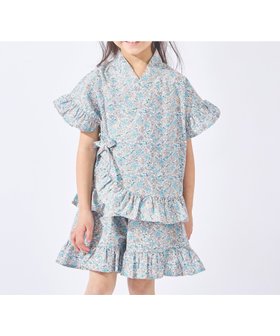 【エバ―クローゼット/ever closet / KIDS】の甚平 キッズ 女の子 夏 半袖 半ズボン ハーフパンツ セット 子供 子供服 大人の最旬トレンドファッション＆コーディネート founy(ファウニー) ファッション Fashion キッズファッション Fashion for Kids ボトムス Bottoms イエロー Yellow トレンド Trend, Trending Now ハンカチ Handkerchief, Hanky ハーフ Half, Half-Length パジャマ Pajamas, Sleepwear フラワー Flower, Floral ボトム Bottoms, Lower Wear ポケット Pocket, Pocket Detail 半袖 Short Sleeve, Half Sleeve ミックス Mix, Mixed Style ラベンダー Lavender 再入荷 Restock / Back in Stock おすすめ Recommended / Our Picks 夏 Summer |ID:prp329100004989893