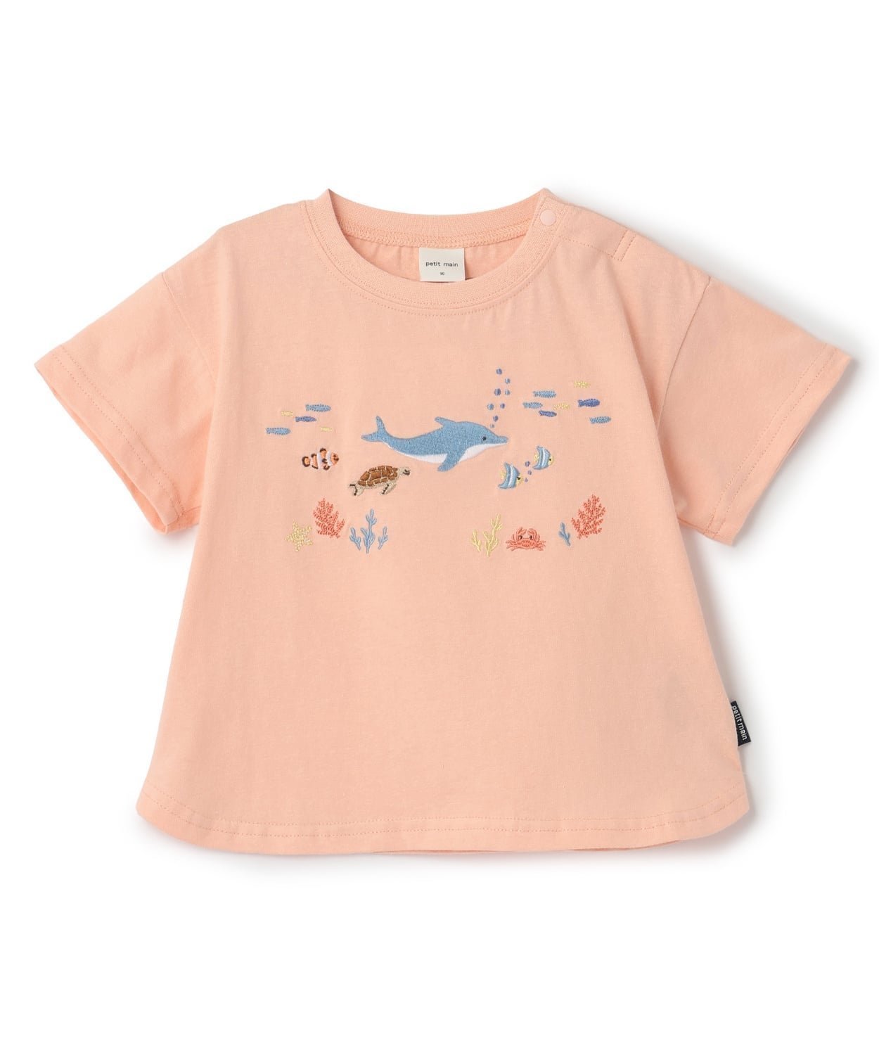 【ナルミヤ オンライン/NARUMIYA ONELINE / KIDS】の【接触冷感】海の生き物刺しゅうTシャツ インテリア・キッズ・メンズ・レディースファッション・服の通販 founy(ファウニー) 　ファッション　Fashion　キッズファッション　Fashion for Kids　ライト オレンジ|ID: prp329100004989901 ipo3291000000037376393