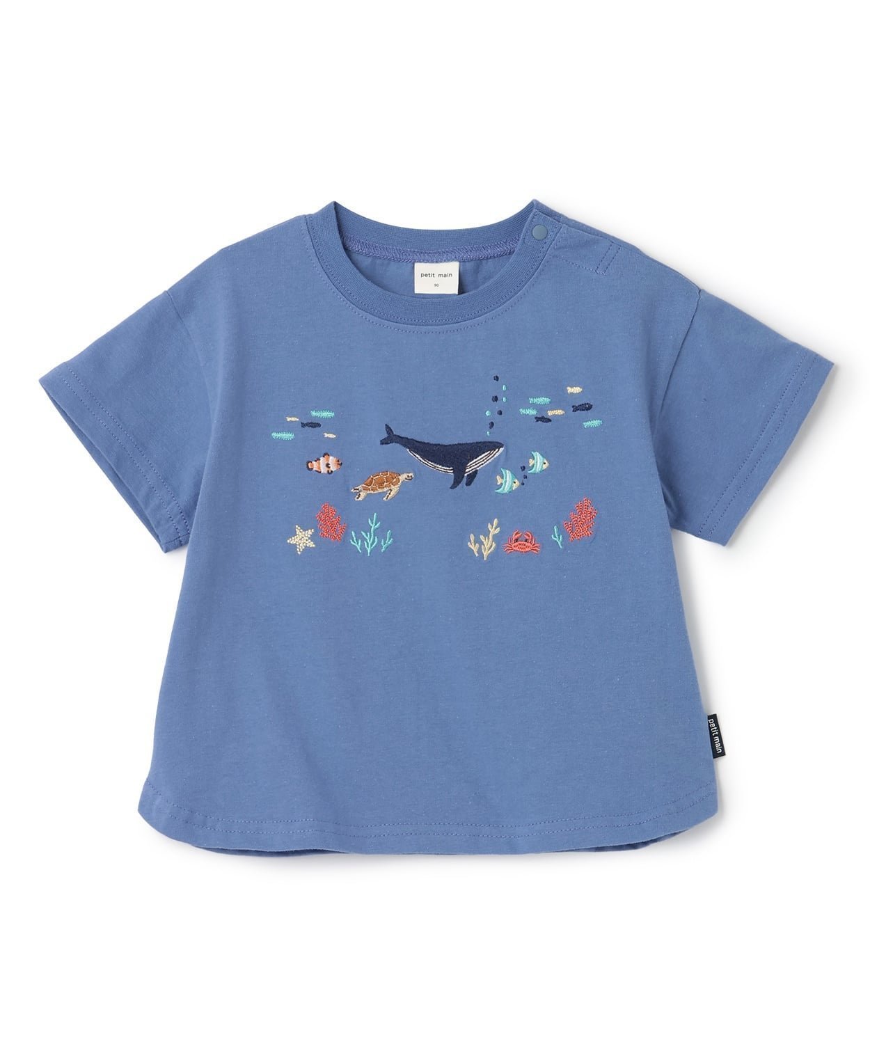 【ナルミヤ オンライン/NARUMIYA ONELINE / KIDS】の【接触冷感】海の生き物刺しゅうTシャツ インテリア・キッズ・メンズ・レディースファッション・服の通販 founy(ファウニー) 　ファッション　Fashion　キッズファッション　Fashion for Kids　ブルー|ID: prp329100004989901 ipo3291000000037376394